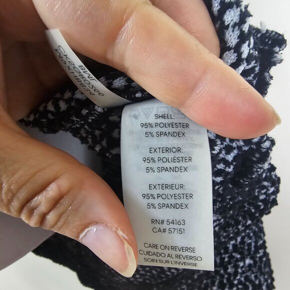 Calvin Klein Textured Dot Knit Tunic Sweater Sz L Cowl Neck Gold Snaps Relaxed - Picture 6 of 12